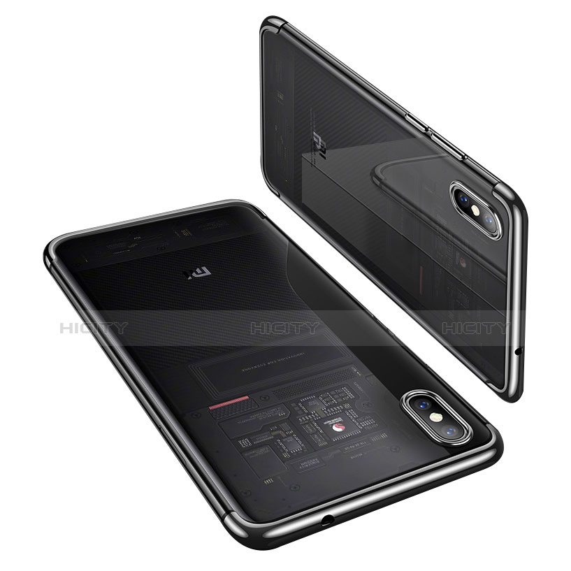 Cover Silicone Trasparente Ultra Sottile Morbida T03 per Xiaomi Mi 8 Screen Fingerprint Edition Nero
