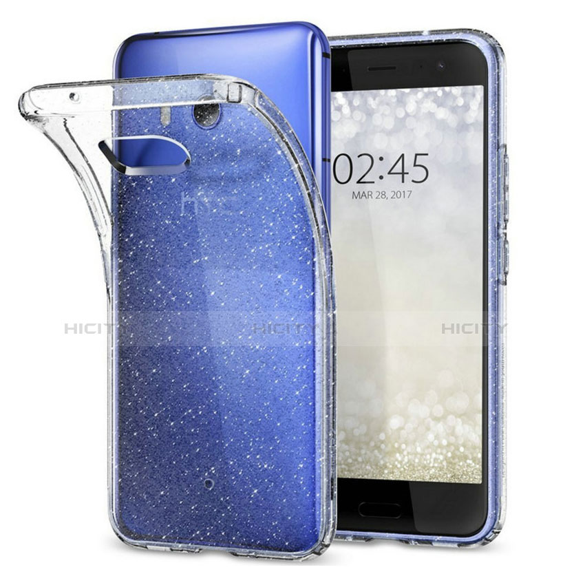 Cover Silicone Trasparente Ultra Sottile Morbida T04 per HTC U11 Chiaro