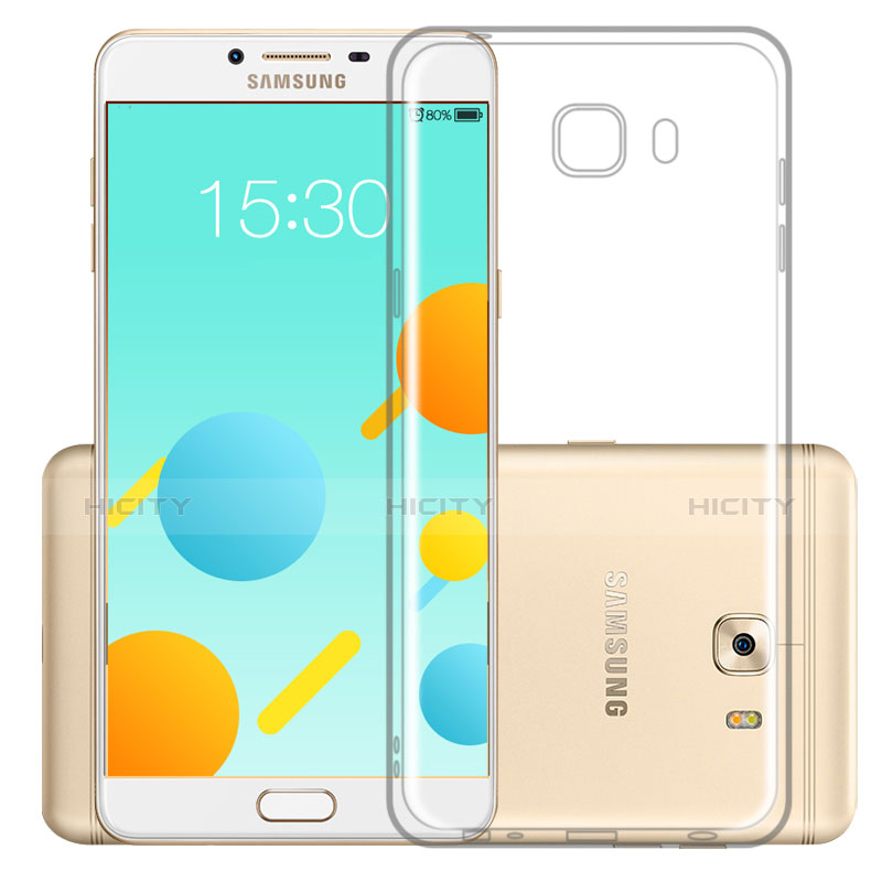 Cover Silicone Trasparente Ultra Sottile Morbida T04 per Samsung Galaxy C9 Pro C9000 Chiaro