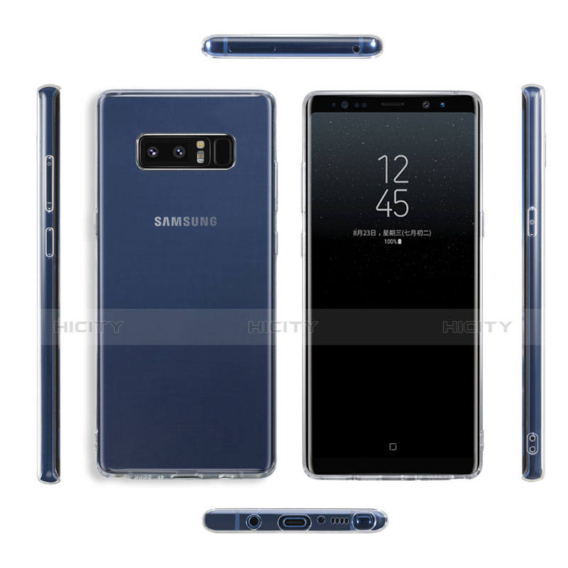 Cover Silicone Trasparente Ultra Sottile Morbida T04 per Samsung Galaxy Note 8 Chiaro