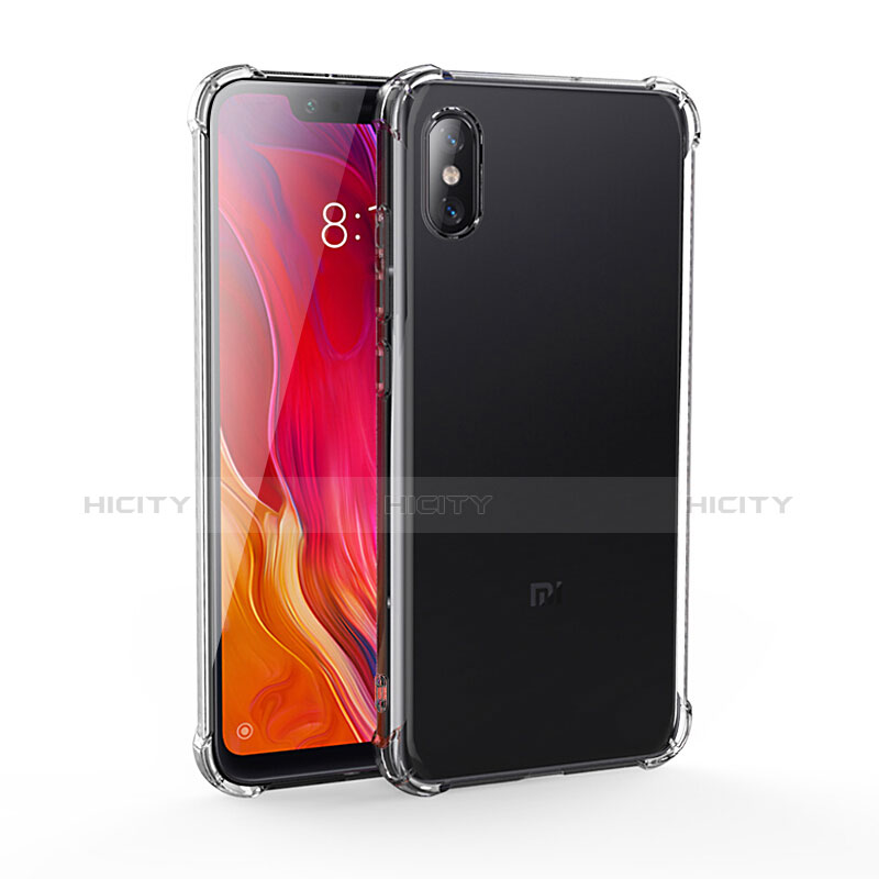 Cover Silicone Trasparente Ultra Sottile Morbida T04 per Xiaomi Mi 8 Screen Fingerprint Edition Nero