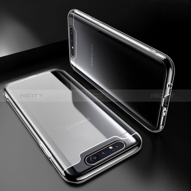 Cover Silicone Trasparente Ultra Sottile Morbida T05 per Samsung Galaxy A80 Chiaro