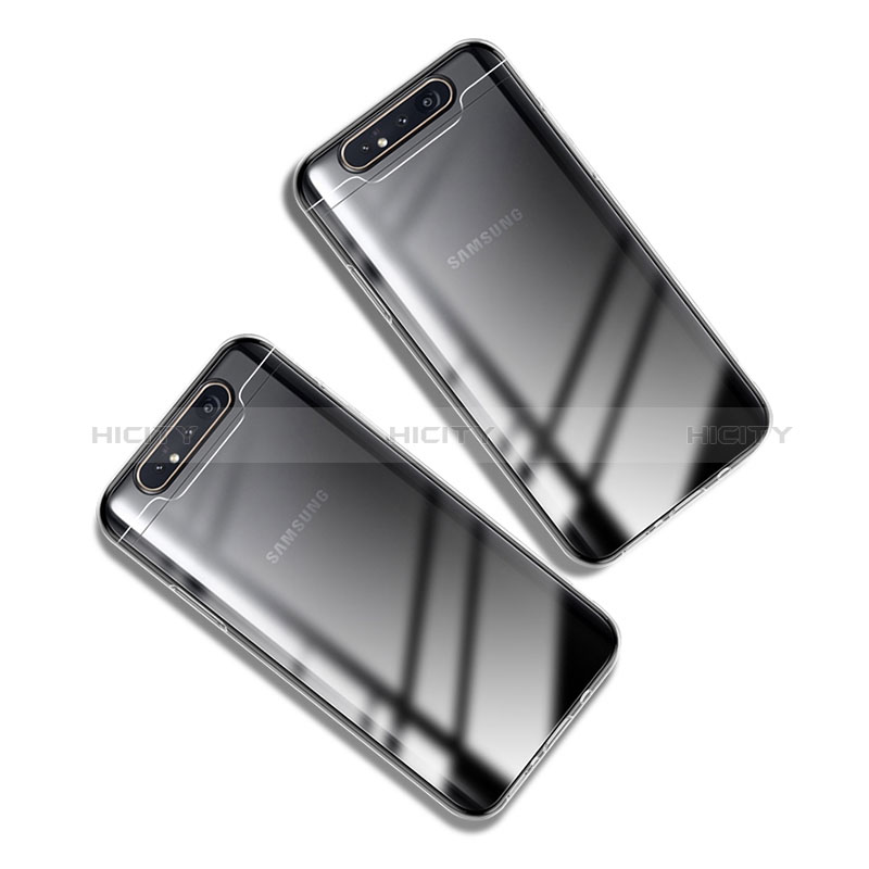 Cover Silicone Trasparente Ultra Sottile Morbida T05 per Samsung Galaxy A80 Chiaro