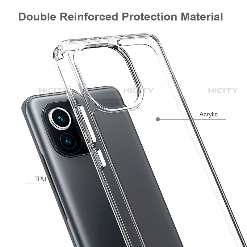 Cover Silicone Trasparente Ultra Sottile Morbida T05 per Xiaomi Mi 11 Lite 4G Chiaro