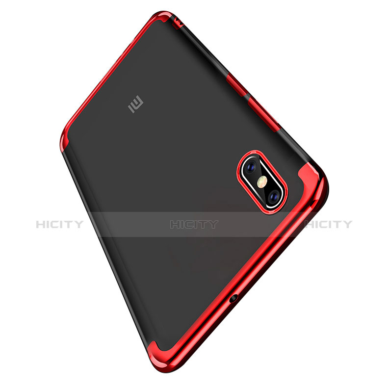 Cover Silicone Trasparente Ultra Sottile Morbida T05 per Xiaomi Mi 8 Screen Fingerprint Edition Rosso