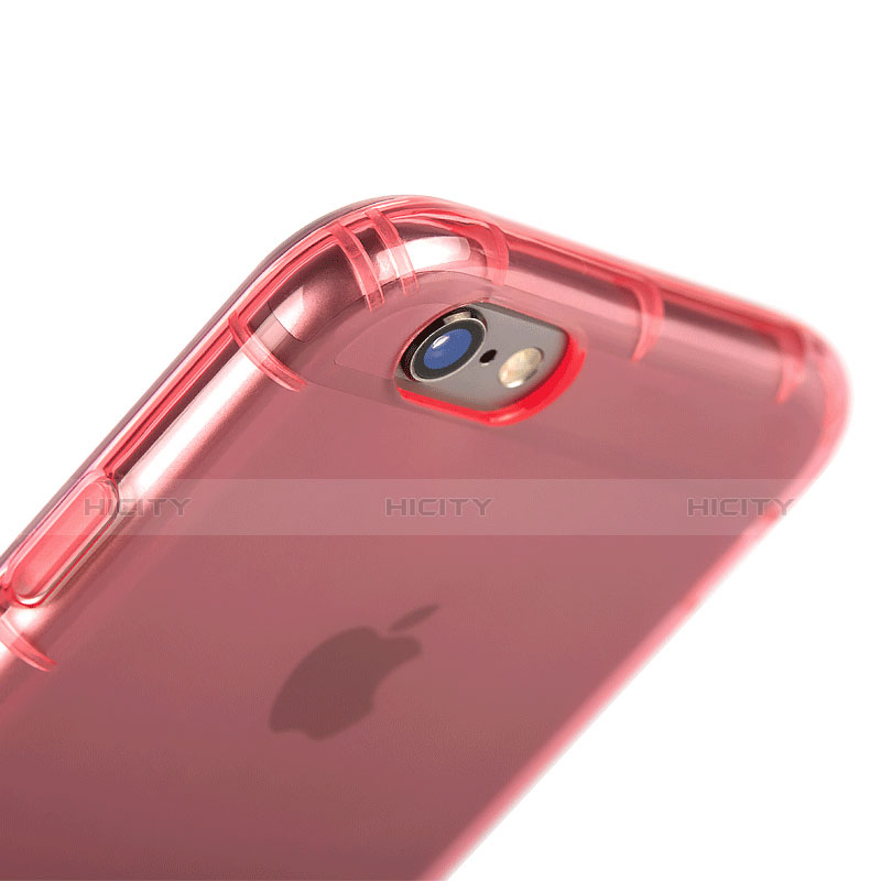 Cover Silicone Trasparente Ultra Sottile Morbida T06 per Apple iPhone 6S Plus Rosa