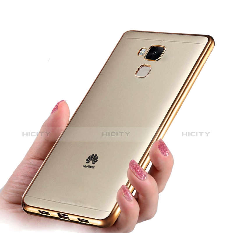 Cover Silicone Trasparente Ultra Sottile Morbida T06 per Huawei Honor 5X Oro