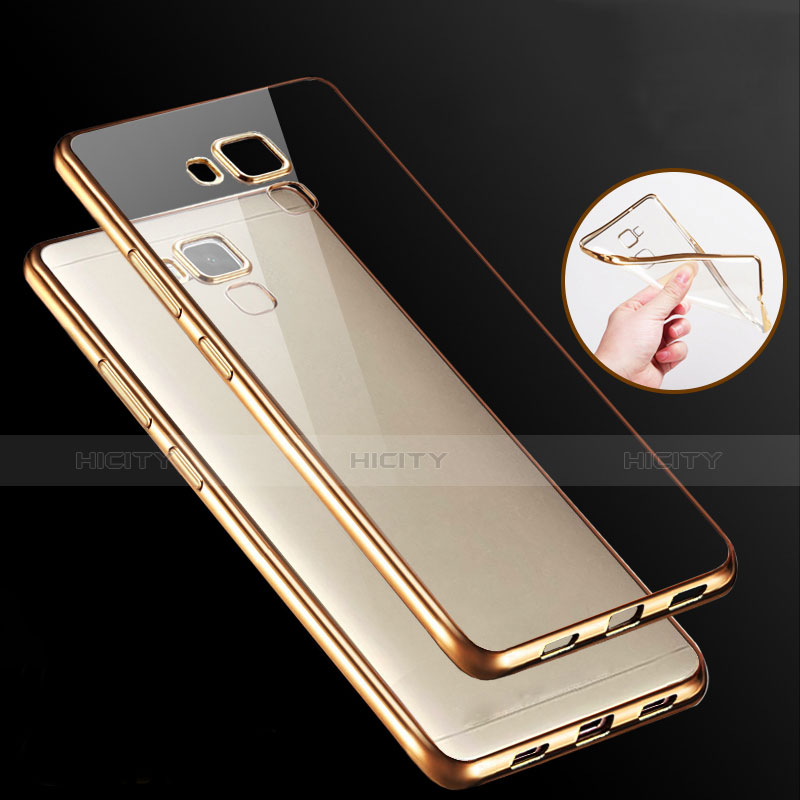 Cover Silicone Trasparente Ultra Sottile Morbida T06 per Huawei Honor Play 5X Oro