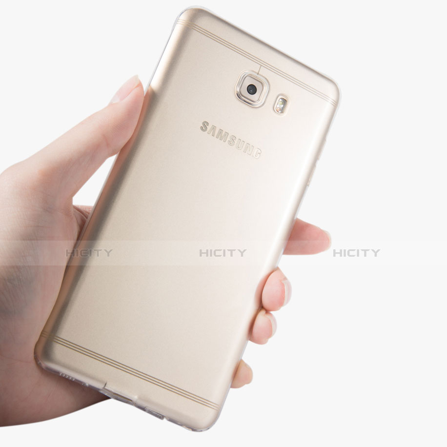 Cover Silicone Trasparente Ultra Sottile Morbida T06 per Samsung Galaxy C9 Pro C9000 Chiaro