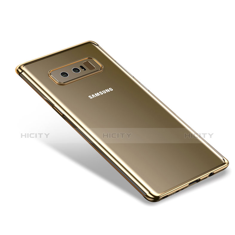 Cover Silicone Trasparente Ultra Sottile Morbida T06 per Samsung Galaxy Note 8 Duos N950F Oro