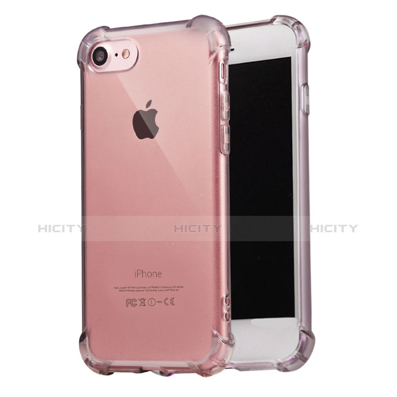Cover Silicone Trasparente Ultra Sottile Morbida T07 per Apple iPhone 7 Grigio