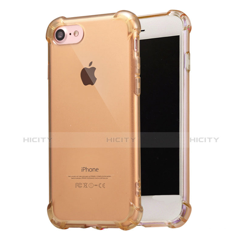 Cover Silicone Trasparente Ultra Sottile Morbida T07 per Apple iPhone 7 Oro