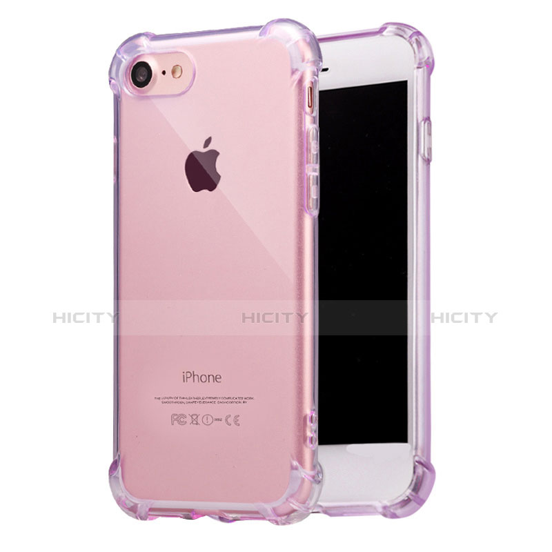 Cover Silicone Trasparente Ultra Sottile Morbida T07 per Apple iPhone 7 Viola