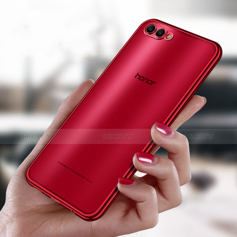 Cover Silicone Trasparente Ultra Sottile Morbida T07 per Huawei Honor View 10 Rosso