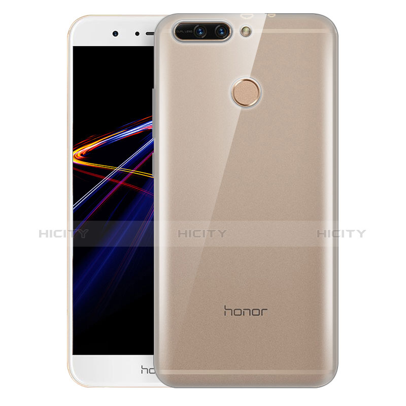 Cover Silicone Trasparente Ultra Sottile Morbida T08 per Huawei Honor 8 Pro Grigio