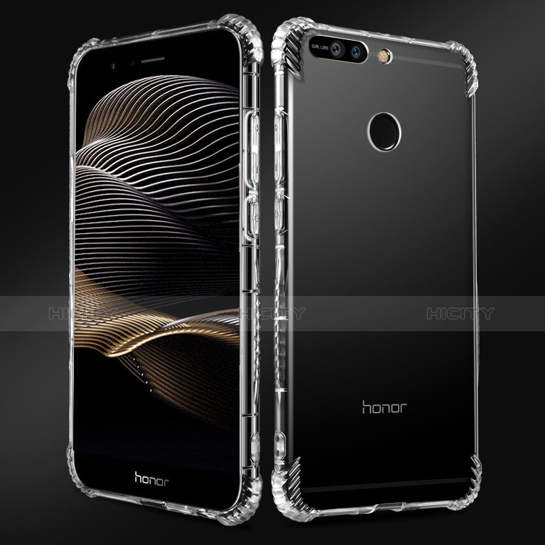 Cover Silicone Trasparente Ultra Sottile Morbida T09 per Huawei Honor 8 Pro Chiaro