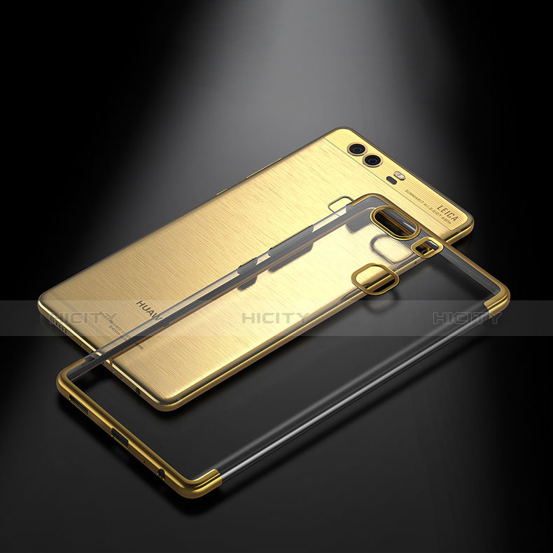 Cover Silicone Trasparente Ultra Sottile Morbida T09 per Huawei P9 Plus Oro