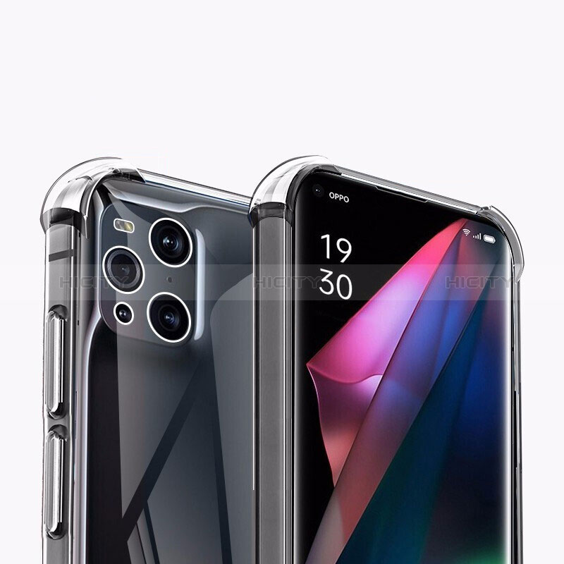 Cover Silicone Trasparente Ultra Sottile Morbida T09 per Oppo Find X3 5G Chiaro