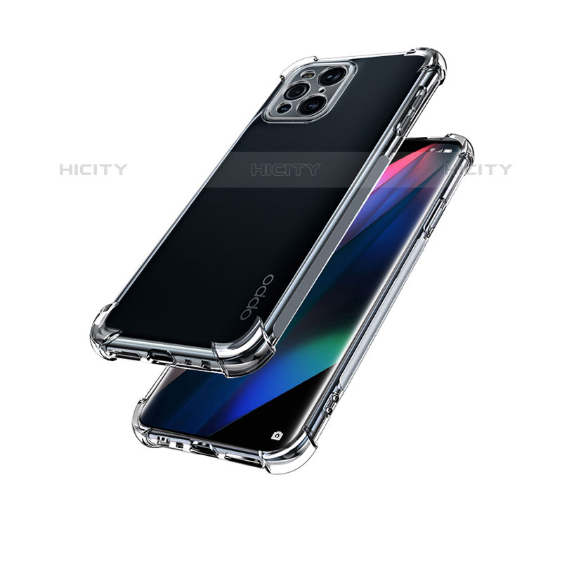 Cover Silicone Trasparente Ultra Sottile Morbida T09 per Oppo Find X3 Pro 5G Chiaro