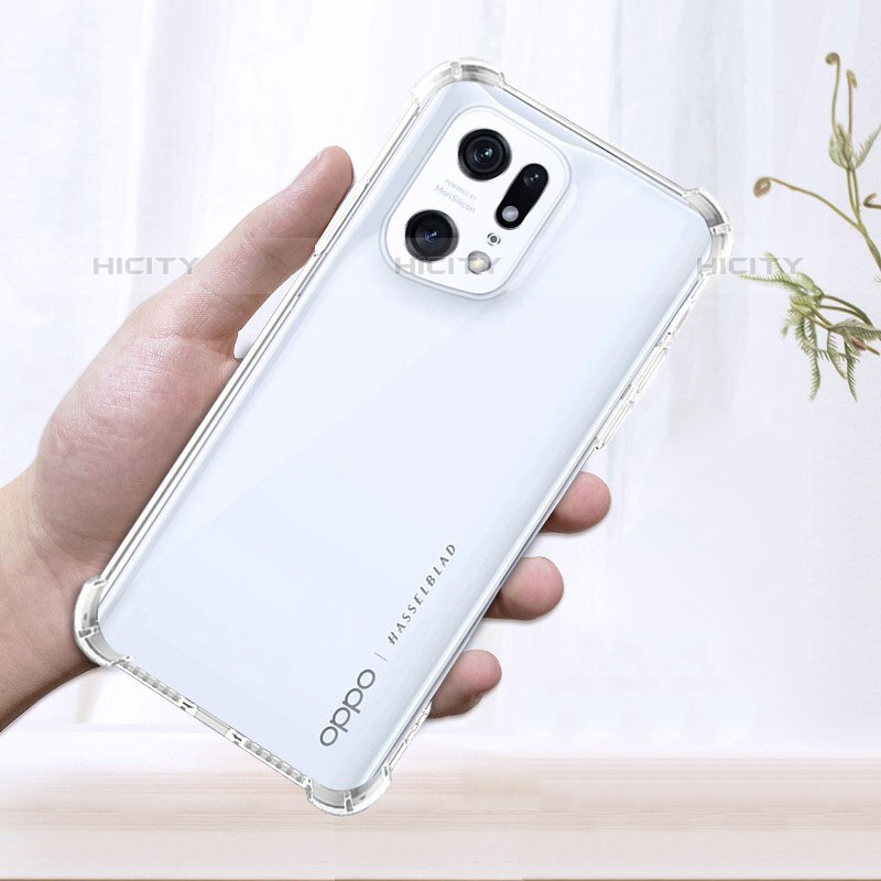 Cover Silicone Trasparente Ultra Sottile Morbida T10 per Oppo Find X5 Pro 5G Chiaro