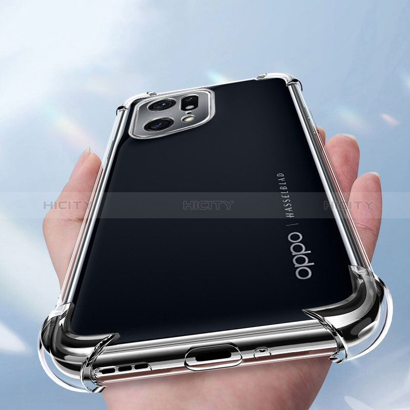 Cover Silicone Trasparente Ultra Sottile Morbida T12 per Oppo Find X5 5G Chiaro