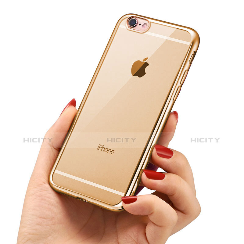 Cover Silicone Trasparente Ultra Sottile Morbida T16 per Apple iPhone 6 Oro