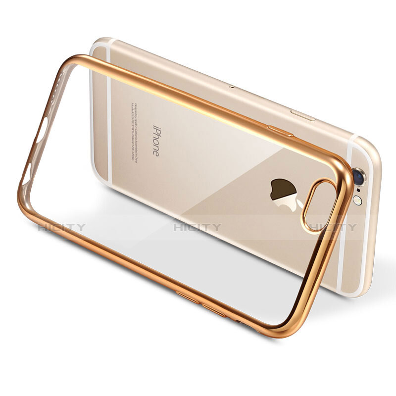 Cover Silicone Trasparente Ultra Sottile Morbida T16 per Apple iPhone 6S Oro