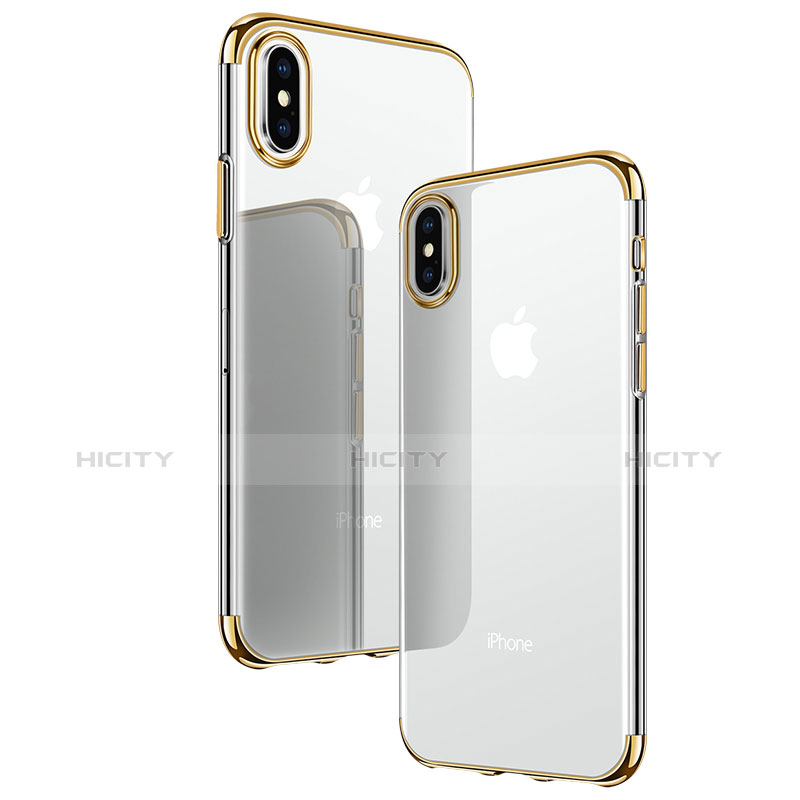 Cover Silicone Trasparente Ultra Sottile Morbida T24 per Apple iPhone Xs Oro