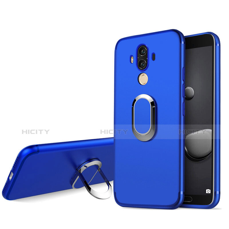 Cover Silicone Ultra Sottile Morbida con Anello Supporto per Huawei Mate 10 Pro Blu