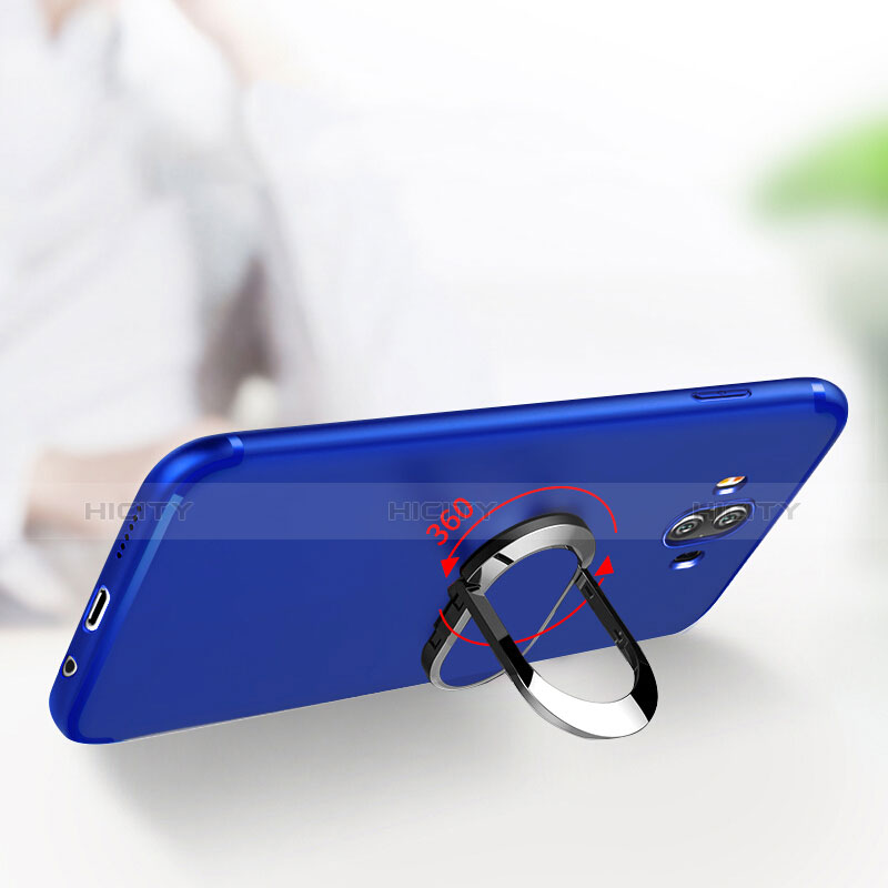 Cover Silicone Ultra Sottile Morbida con Anello Supporto per Huawei Mate 10 Pro Blu