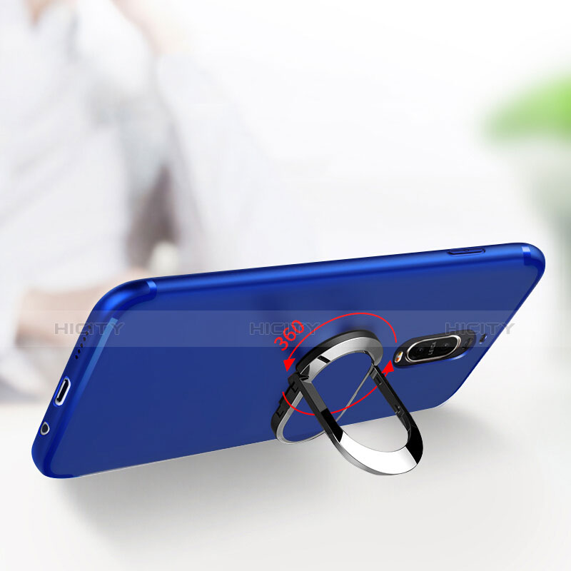 Cover Silicone Ultra Sottile Morbida con Anello Supporto per Huawei Mate 9 Pro Blu