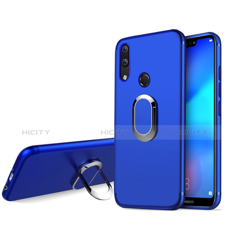 Cover Silicone Ultra Sottile Morbida con Anello Supporto per Huawei Nova 3e Blu