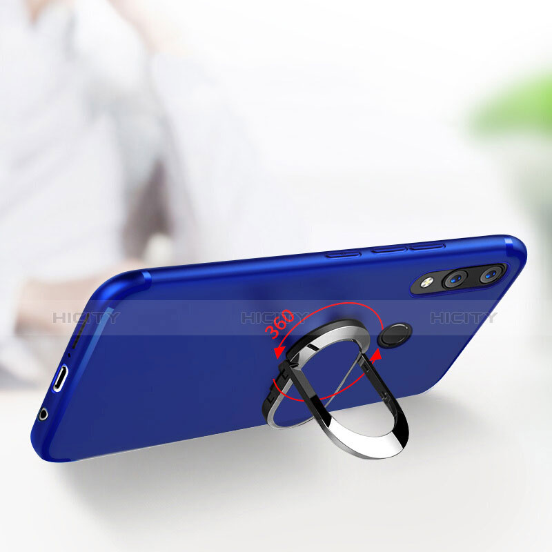 Cover Silicone Ultra Sottile Morbida con Anello Supporto per Huawei P20 Lite Blu