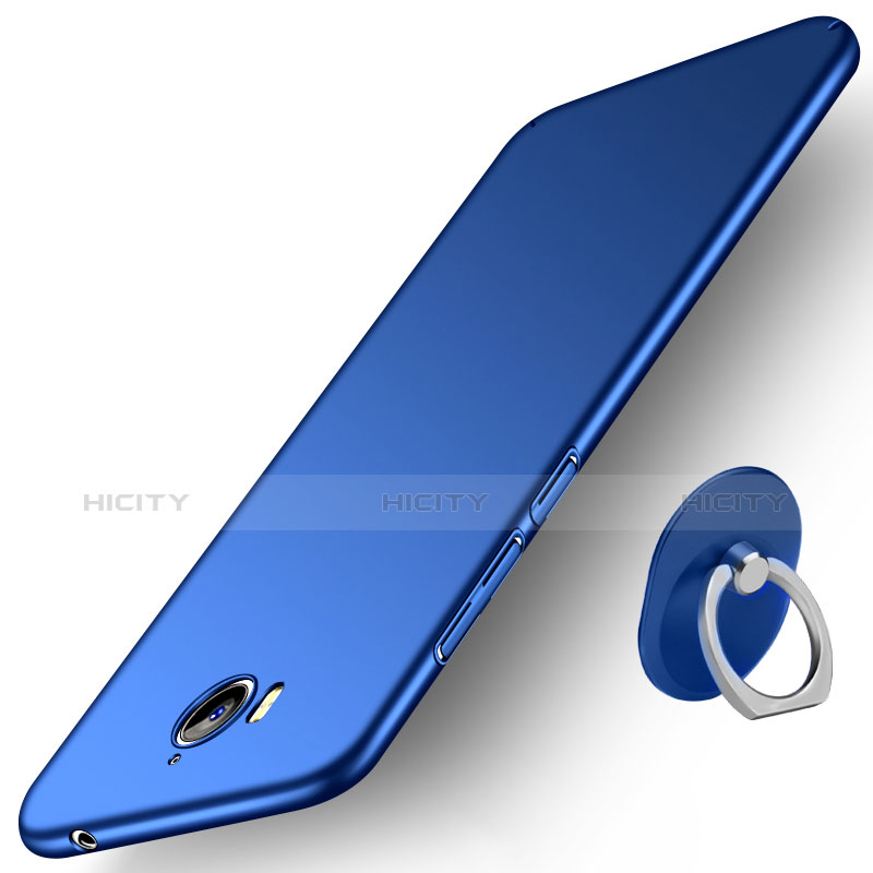 Cover Silicone Ultra Sottile Morbida con Anello Supporto per Huawei Y5 (2017) Blu