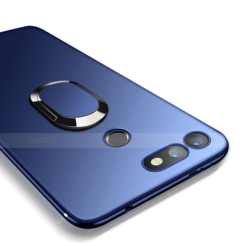 Cover Silicone Ultra Sottile Morbida con Magnetico Anello Supporto per Huawei Honor View 20 Blu