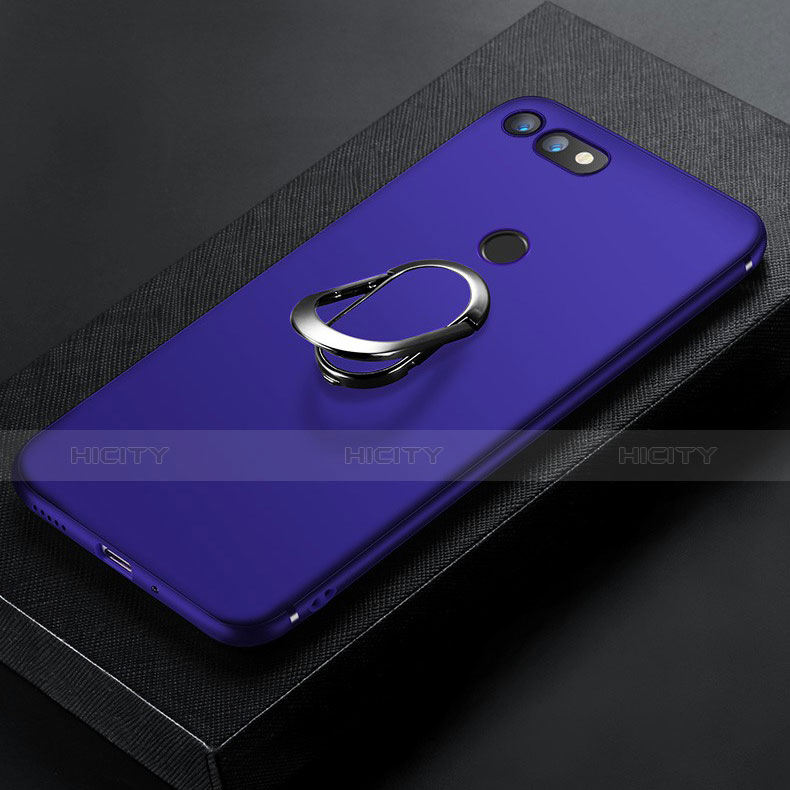 Cover Silicone Ultra Sottile Morbida con Magnetico Anello Supporto per Huawei Honor View 20 Blu