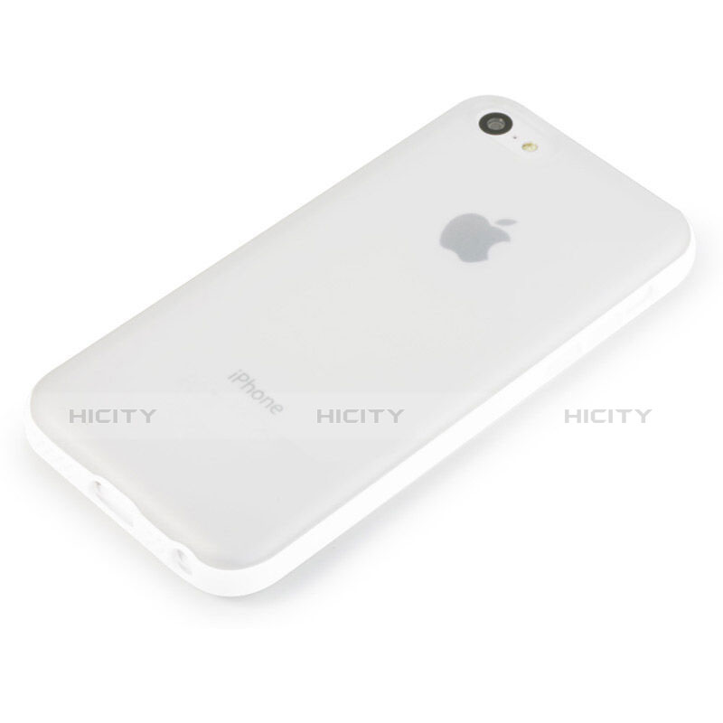 Cover Silicone Ultra Sottile Morbida Laterale Opaca per Apple iPhone 5C Bianco