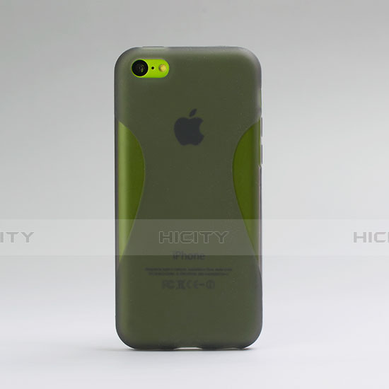 Cover Silicone Ultra Sottile Morbida Opaca Linea per Apple iPhone 5C Grigio