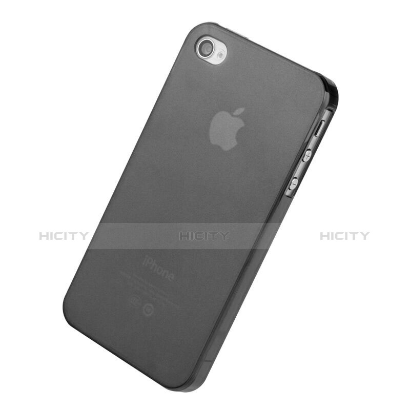 Cover Silicone Ultra Sottile Morbida Opaca per Apple iPhone 4 Grigio