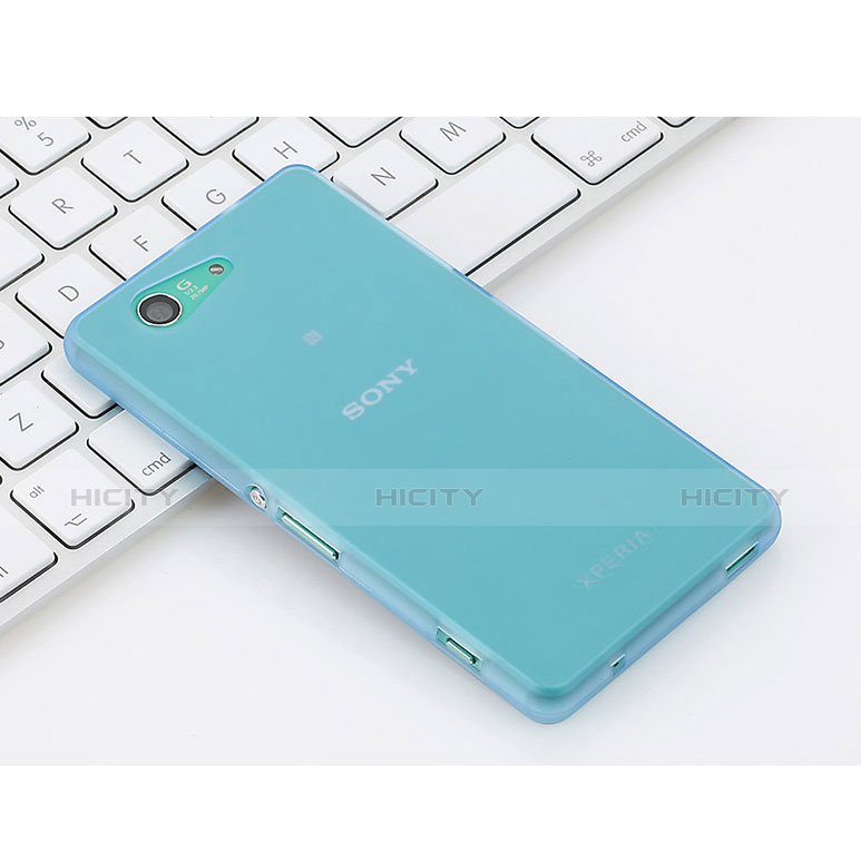 Cover Silicone Ultra Sottile Morbida Opaca per Sony Xperia Z3 Compact Cielo Blu