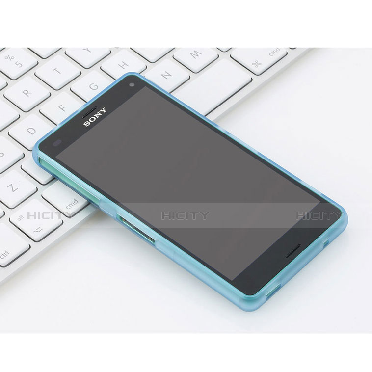 Cover Silicone Ultra Sottile Morbida Opaca per Sony Xperia Z3 Compact Cielo Blu