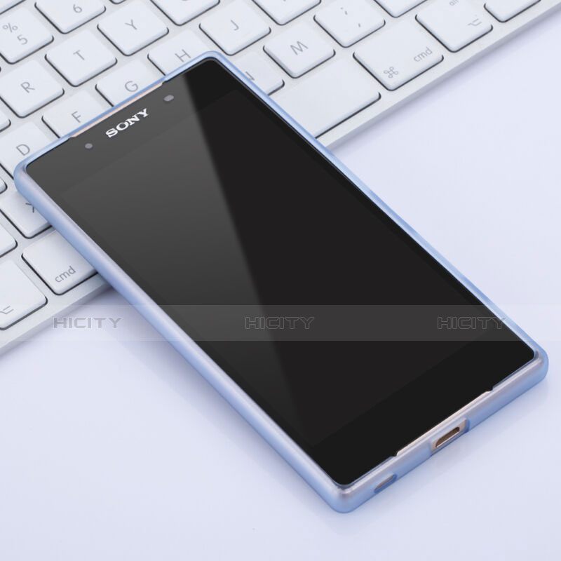 Cover Silicone Ultra Sottile Morbida Opaca per Sony Xperia Z5 Blu