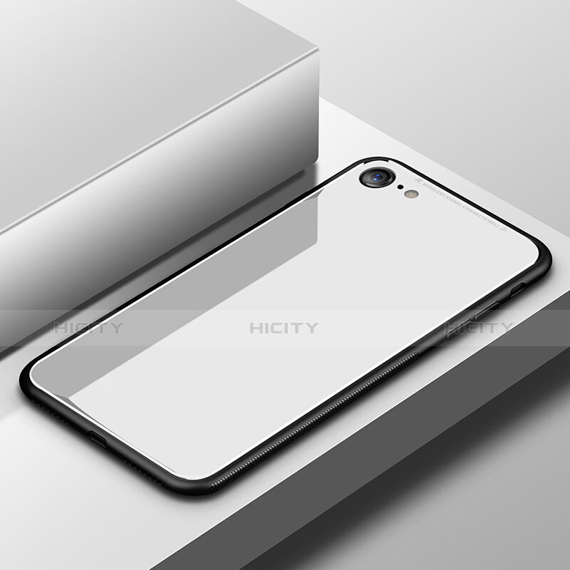 Cover Silicone Ultra Sottile Morbida Specchio per Apple iPhone 8 Bianco