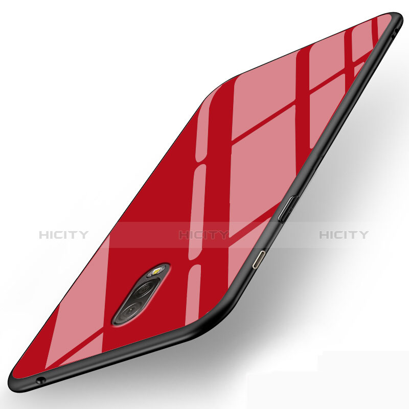 Cover Silicone Ultra Sottile Morbida Specchio per Samsung Galaxy J7 Plus Rosso