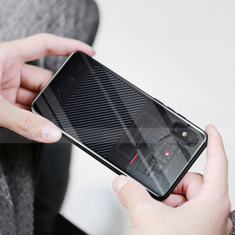 Cover Silicone Ultra Sottile Morbida Specchio per Xiaomi Mi 8 Screen Fingerprint Edition Nero