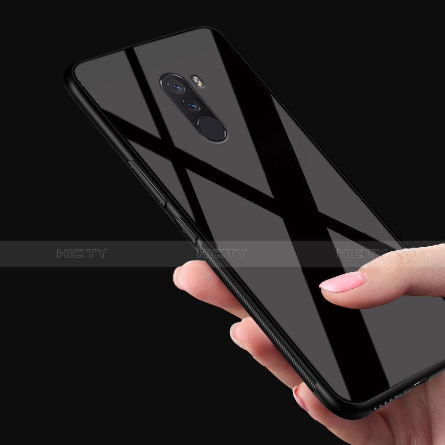 Cover Silicone Ultra Sottile Morbida Specchio per Xiaomi Pocophone F1 Nero