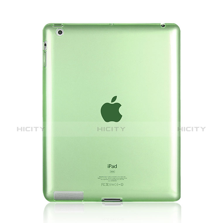 Cover TPU Trasparente Ultra Slim Morbida per Apple iPad 2 Verde