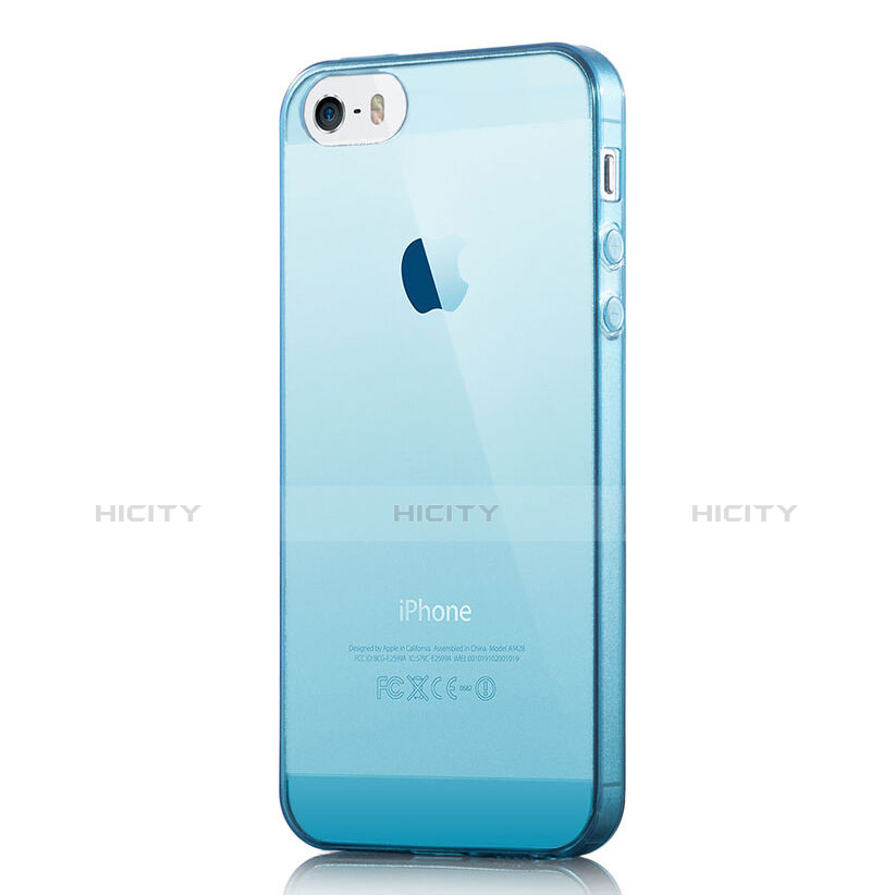 Cover TPU Trasparente Ultra Slim Morbida per Apple iPhone 5S Blu
