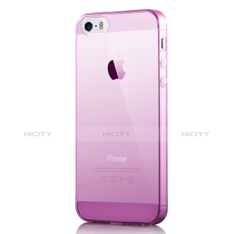 Cover TPU Trasparente Ultra Slim Morbida per Apple iPhone SE Rosa Caldo