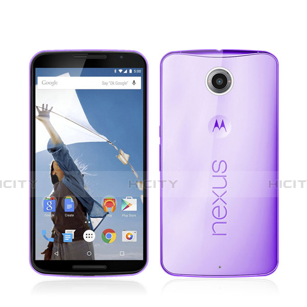 Cover TPU Trasparente Ultra Sottile Morbida per Google Nexus 6 Viola
